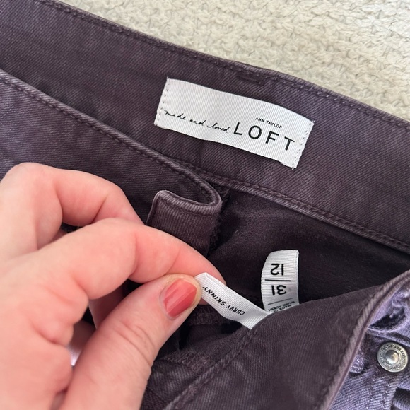 LOFT size 12 mauve jeans - Picture 2 of 2